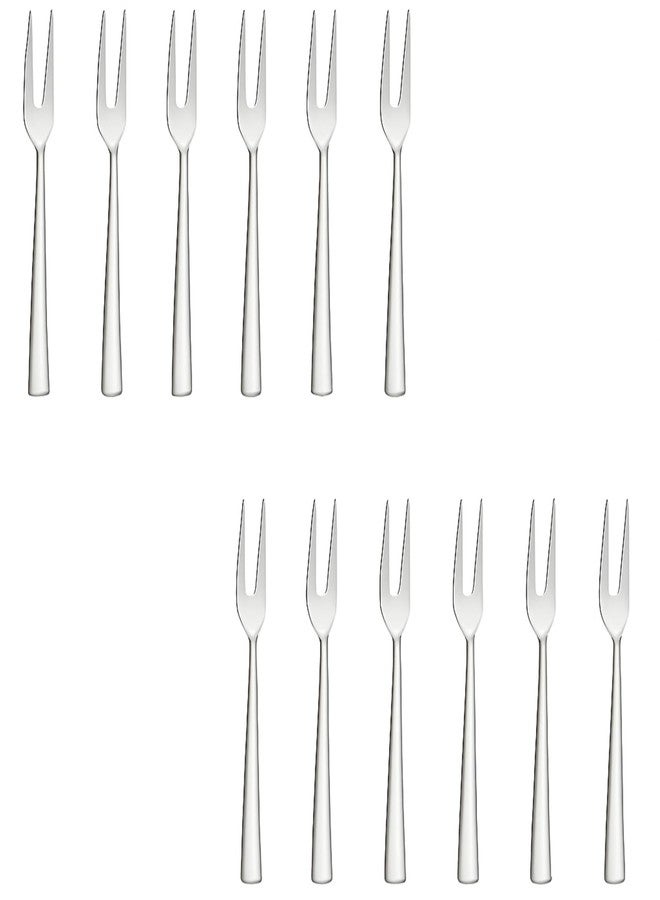 VishList 12 Pieces Stainless Steel Fruit Forks for Home & Kitchen, Fruit Picks, Kids, Snacks, Fruits and Dessert, Small Fruit Fork (Pack of 12, Silver) - Image 1